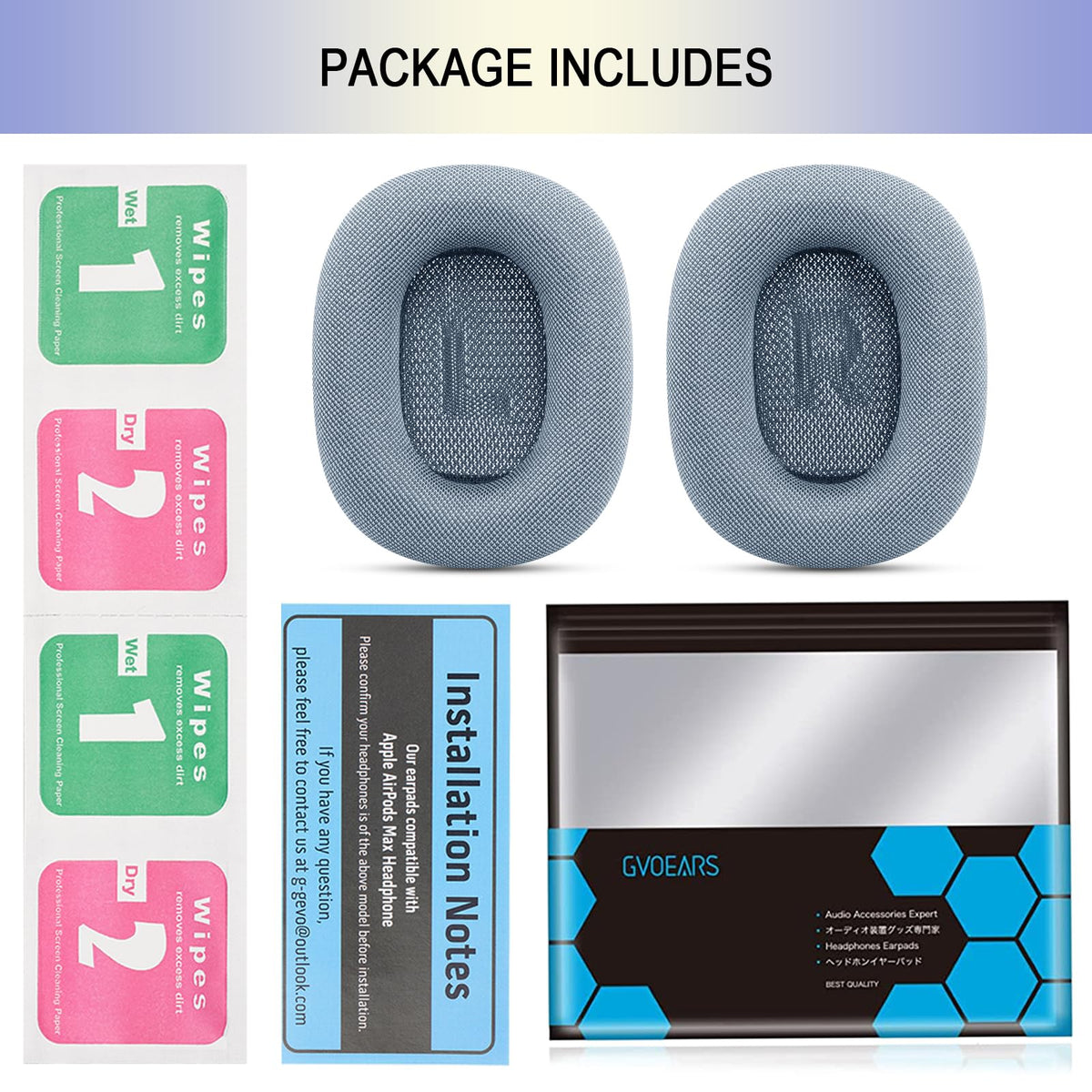 G GVOEARS breathable mesh and foam combo support comfortable listening sessions