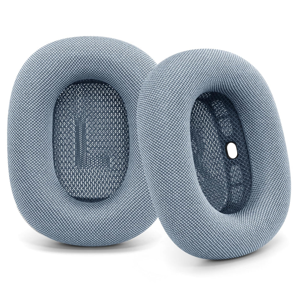 G GVOEARS ear cushions assembly close-up showing easy magnetized attachment for AirPods Max