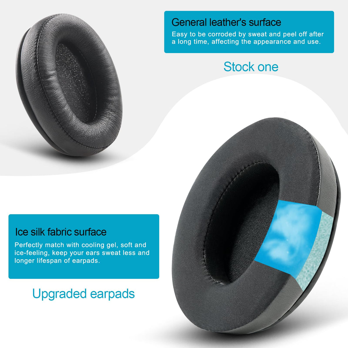 G GVOEARS ear pad installation easy clip fit for quick replacement.