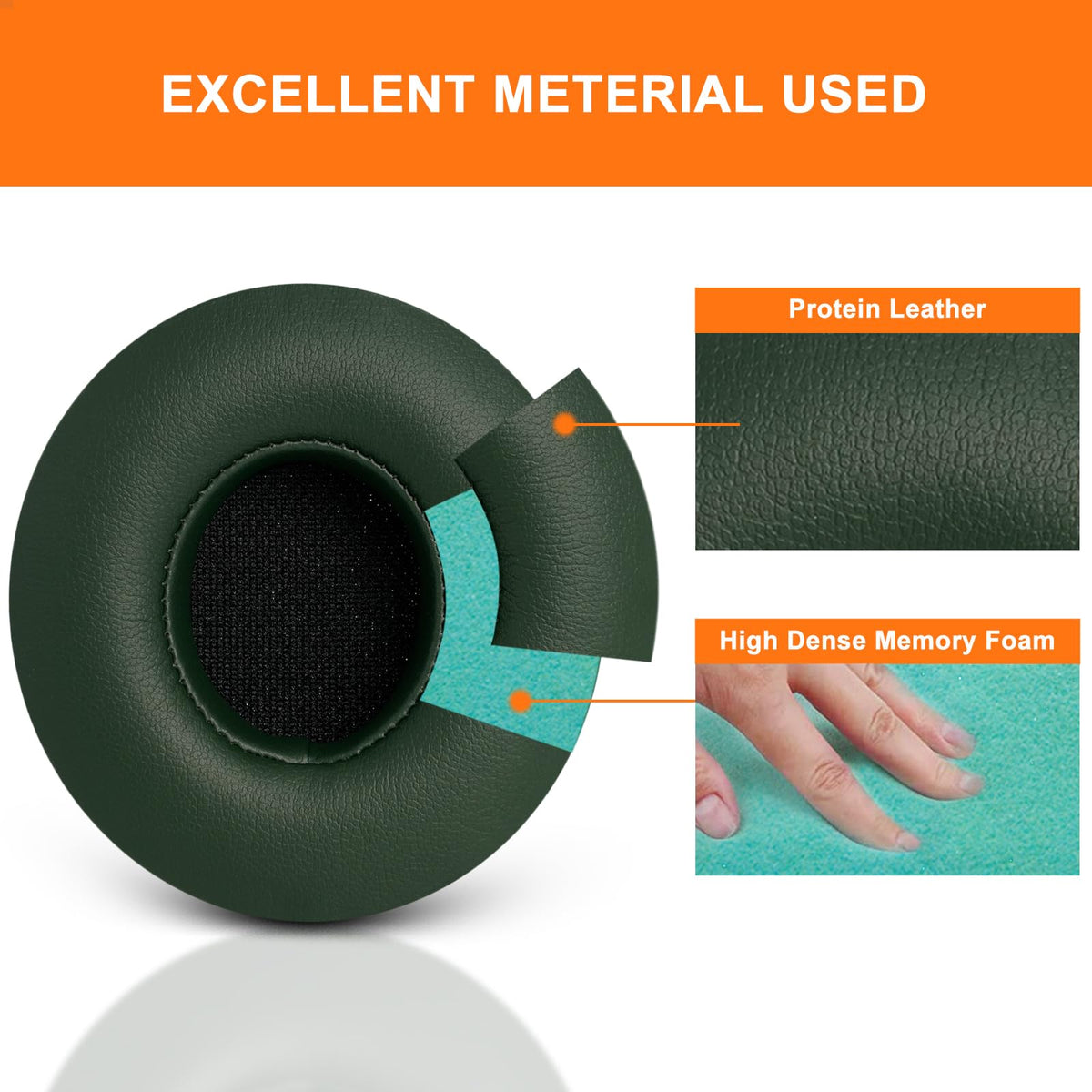 G GVOEARS earpad soft leather detail for durable daily comfort.