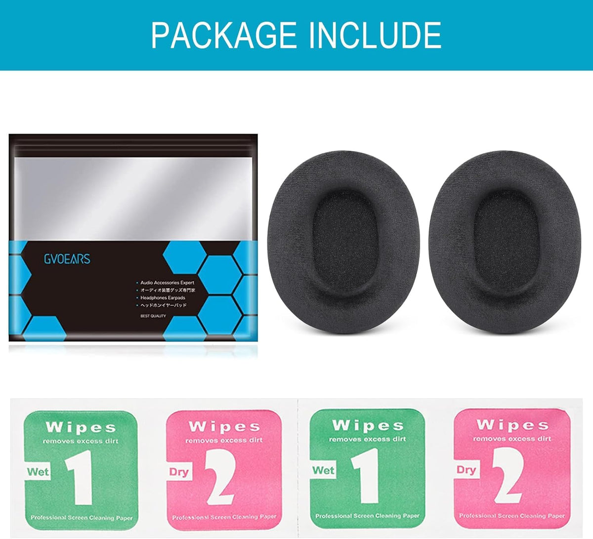 G GVOEARS replacement cushions provide secure seal across compatible headsets.