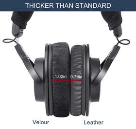 Thick velour and memory foam reduce fatigue during long listening sessions.