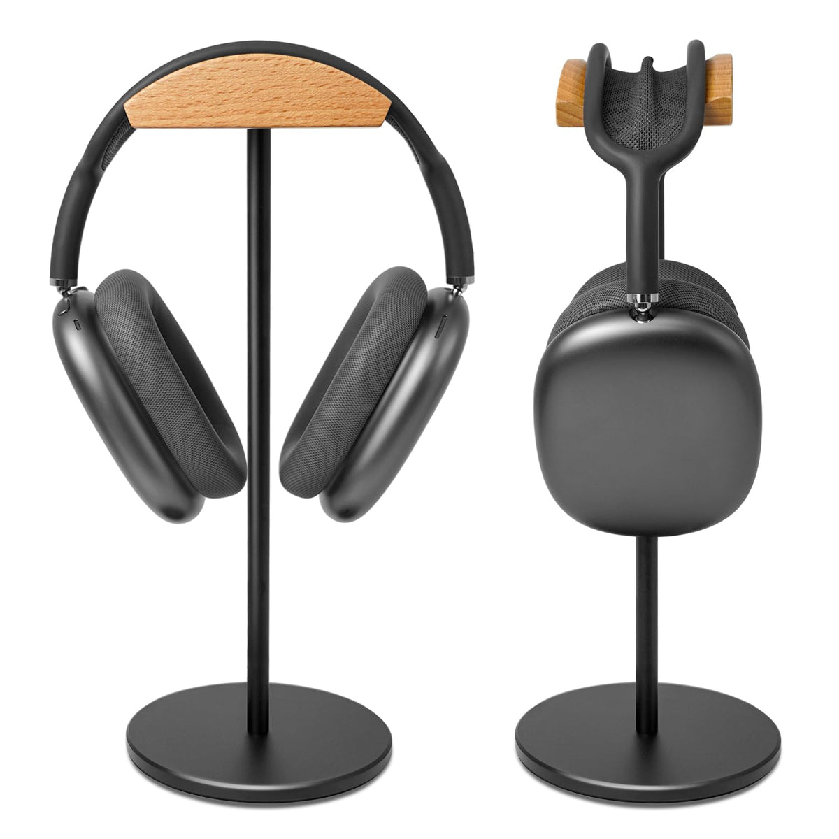 GGVOEARS headphone stand with aluminum rod delivers durable vertical support.