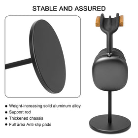 GGVOEARS headphone stand fits most headphones for versatile use.