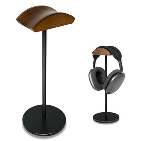 G GVOEARS headphone stand on desk with wooden base for stable display