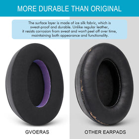 GGVOEARS ICE SILK fabric ear pads offering soft comfort and cooling on extended sessions