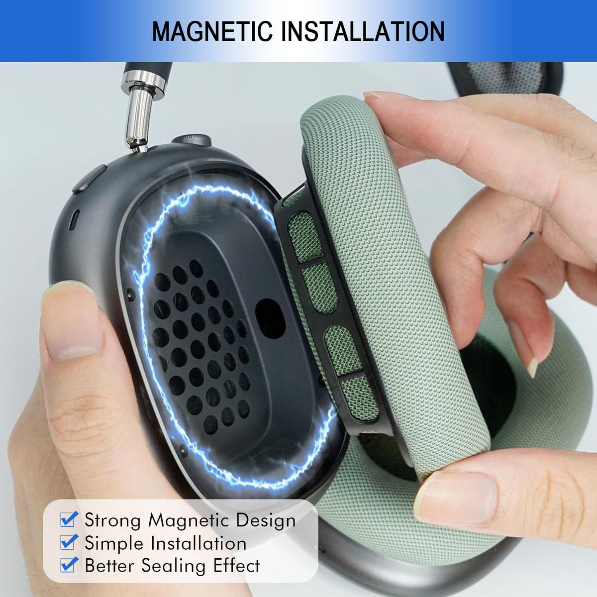 G GVOEARS magnetic attachment ensures secure fit after installation.