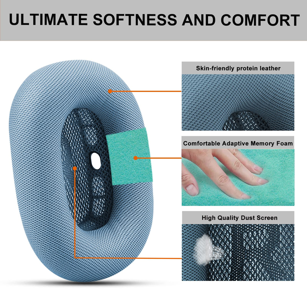 G GVOEARS memory foam design supports snug, enhanced listening comfort