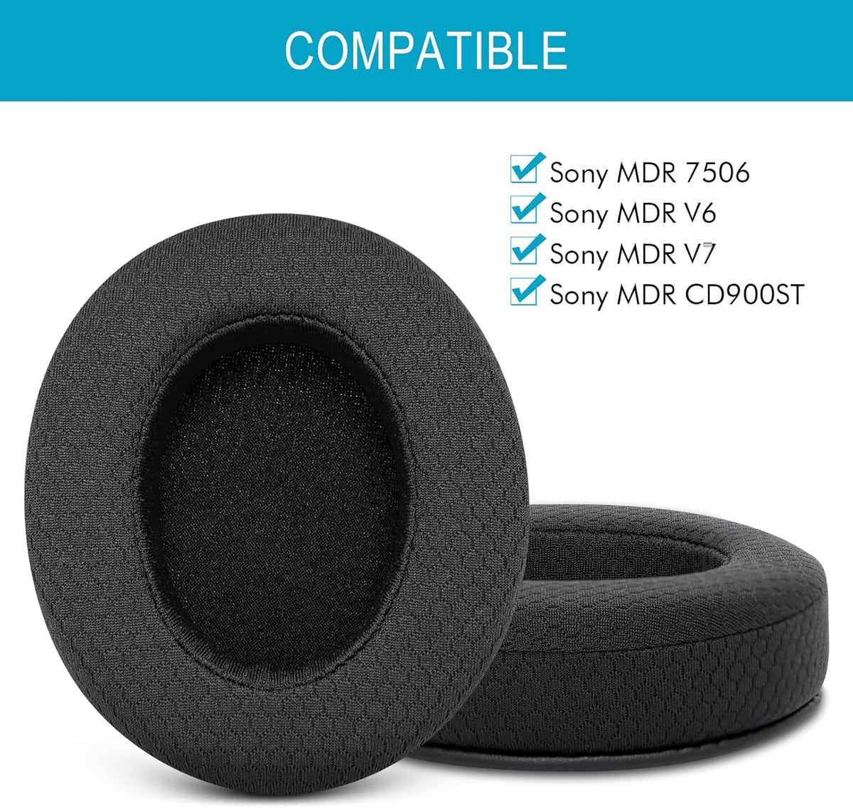 G GVOEARS mesh fabric ear pads offer breathable comfort for long listening sessions.