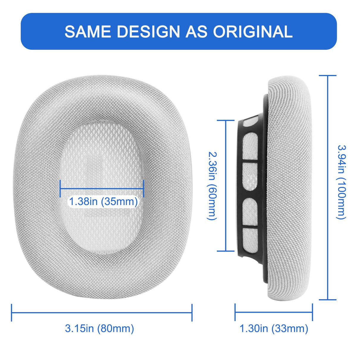 GGVOEARS includes 1 pair cushions and 4 wipe pads for quick setup.
