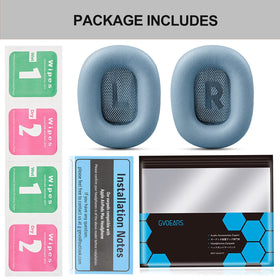 G GVOEARS packaging shows complete replacement kit for AirPods Max