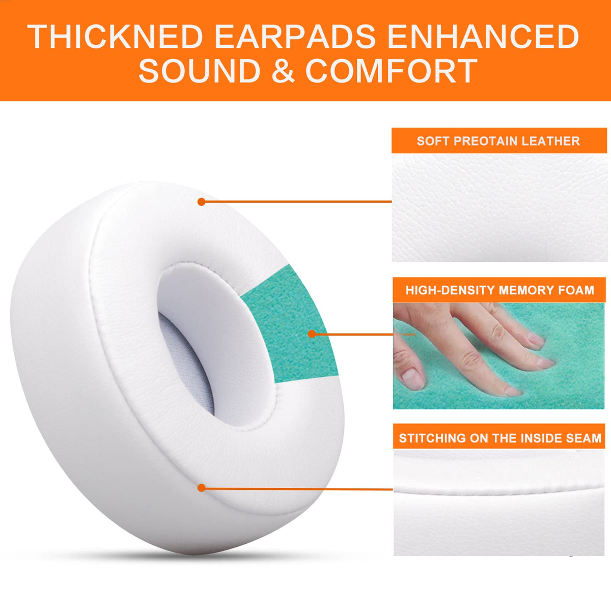 GGVOEARS protein leather ear pad surface emphasizing skin-friendly durability