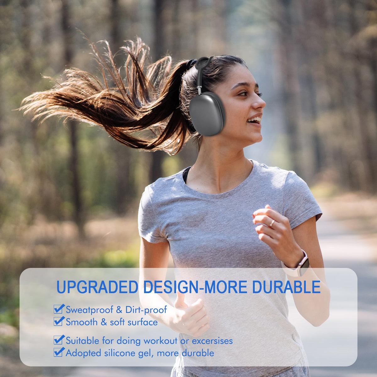 GGVOEARS protein leather surface feels soft and sweat resistant.