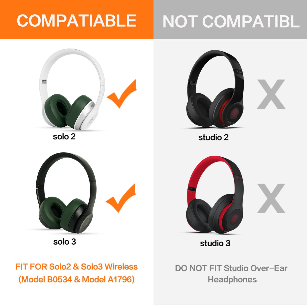G GVOEARS Solo2/3 earpad side view showing memory foam for pressure relief.