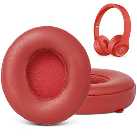 G GVOEARS Solo3 earpads front view in red showing the look and fit