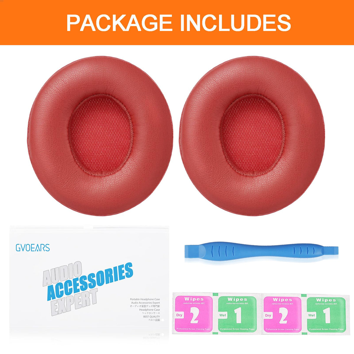 G GVOEARS Solo3 earpads red packaging with easy install guide