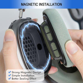 G GVOEARS strong magnetic attachment, green, ensuring quick secure replacement.