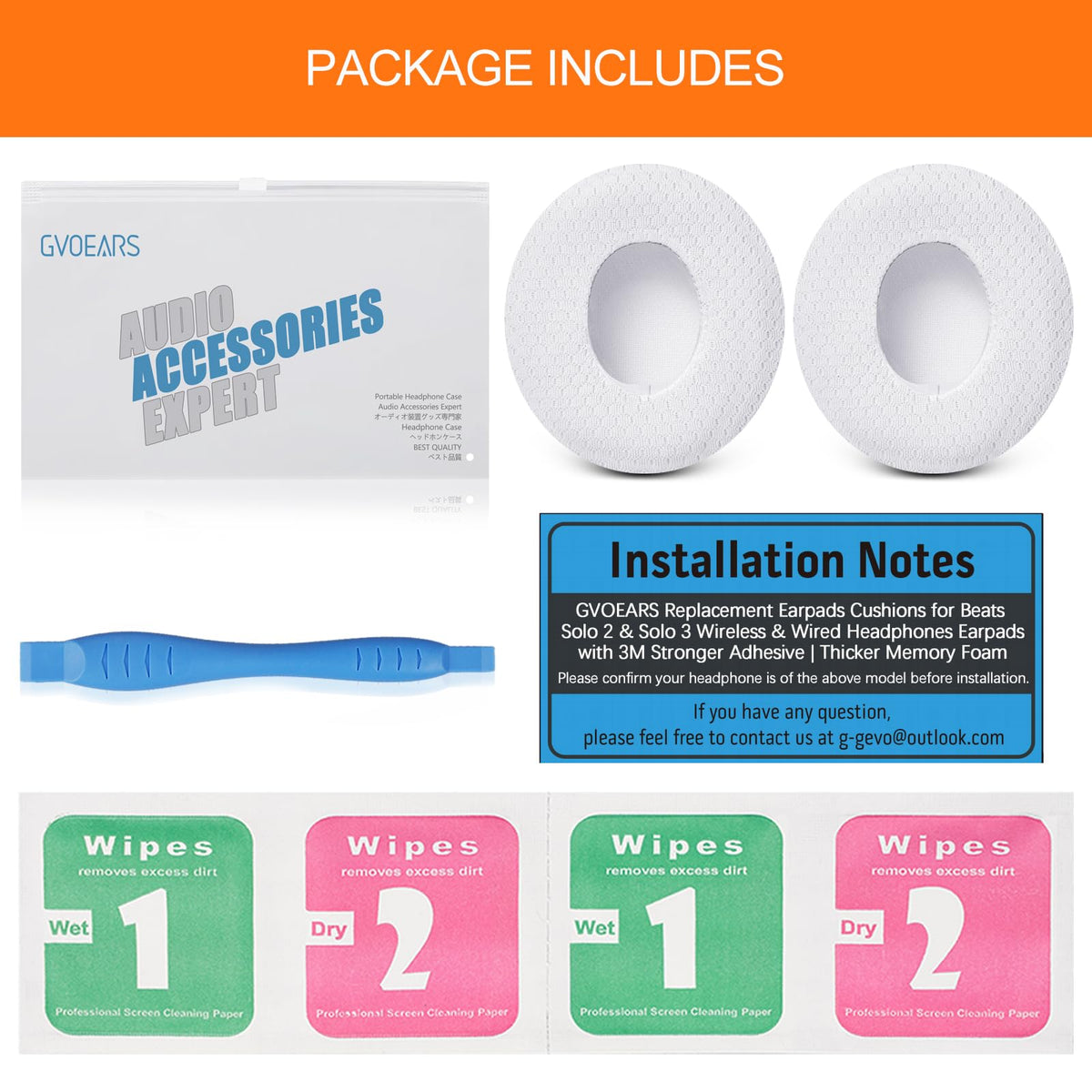 G GVOEARS white ear pads close-up showing materials and quality