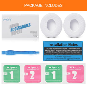 G GVOEARS white ear pads close-up showing materials and quality