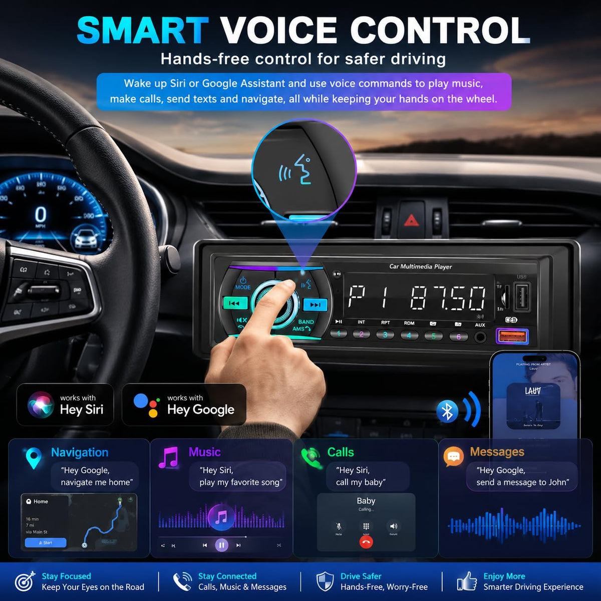 GHIOPMZ app remote control interface for easy car stereo management