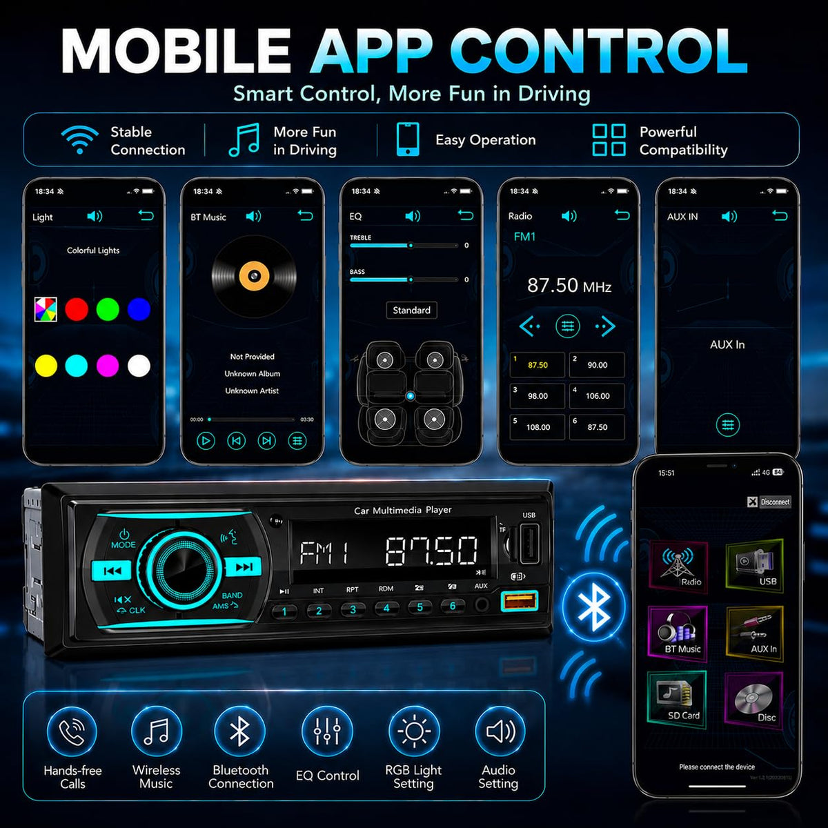 GHIOPMZ digital FM radio with memory presets for quick station access
