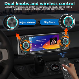 GHIOPMZ dual knobs detail offering tactile volume and track control benefit