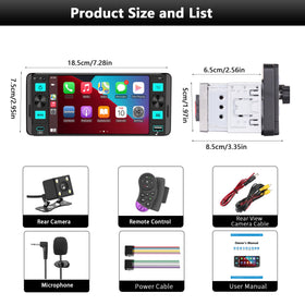 GHIOPMZ single-DIN size comparison with ruler, confirms proper fit dimensions