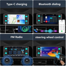 GHIOPMZ displaying wireless Apple CarPlay maps, simplifies smartphone navigation