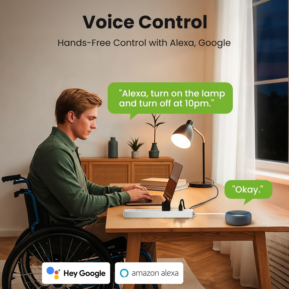 GHome Smart close-up on outlets to show individual control and labeling