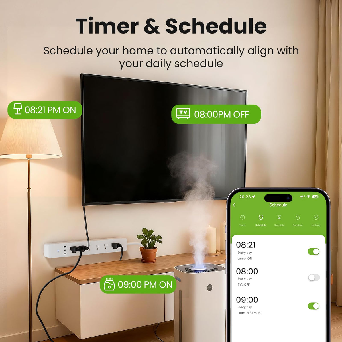 GHome Smart app energy monitor screen showing consumption tracking benefit