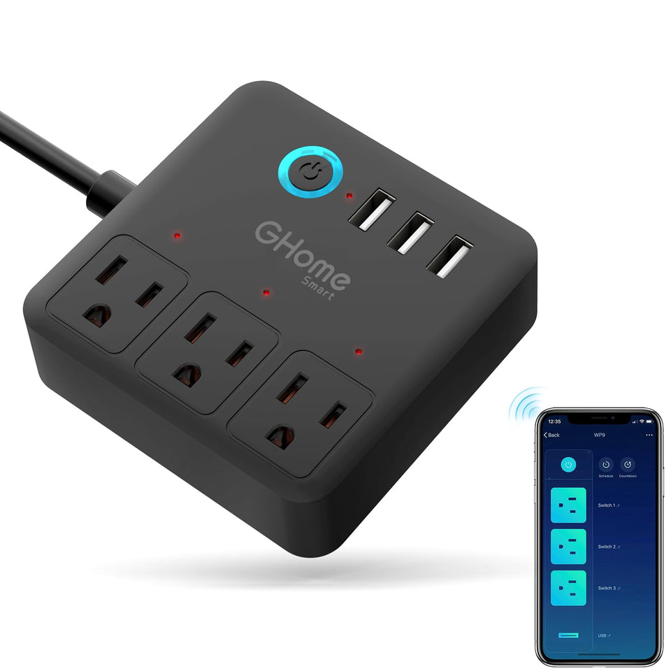 GHome Smart power strip with three WiFi outlets for flexible home office control
