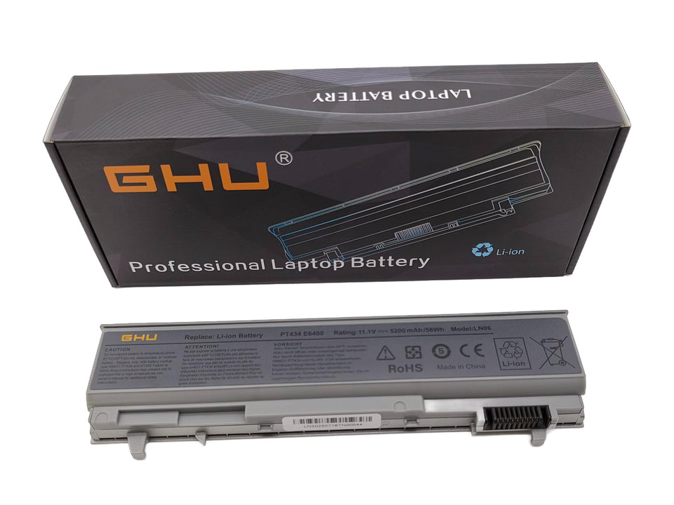 GHU 58Wh 6-cell battery for Dell Latitude E6400/E6410, extended runtime.