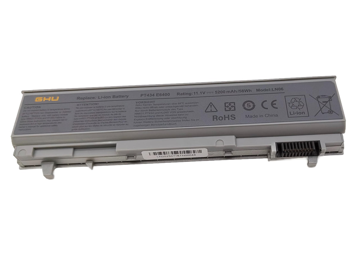 GHU 58Wh 6-cell battery for Dell Latitude E6500/E6510, reliable power.