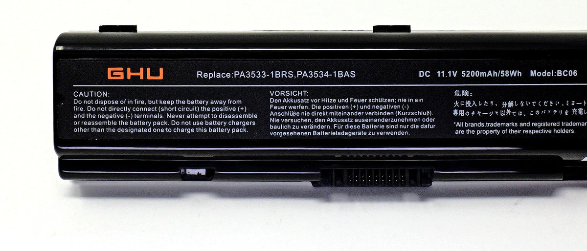 GHU 58Wh battery for Toshiba A205 laptop enables fast charging