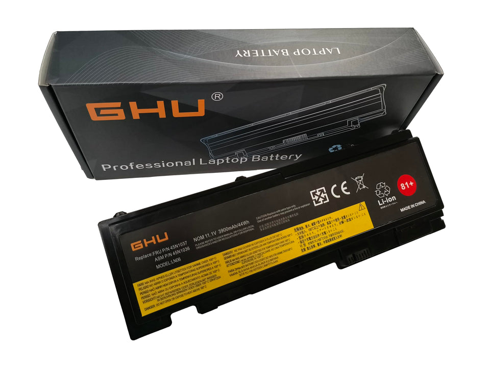 GHU replacement battery front view showing label and model for easy identification and compatibility