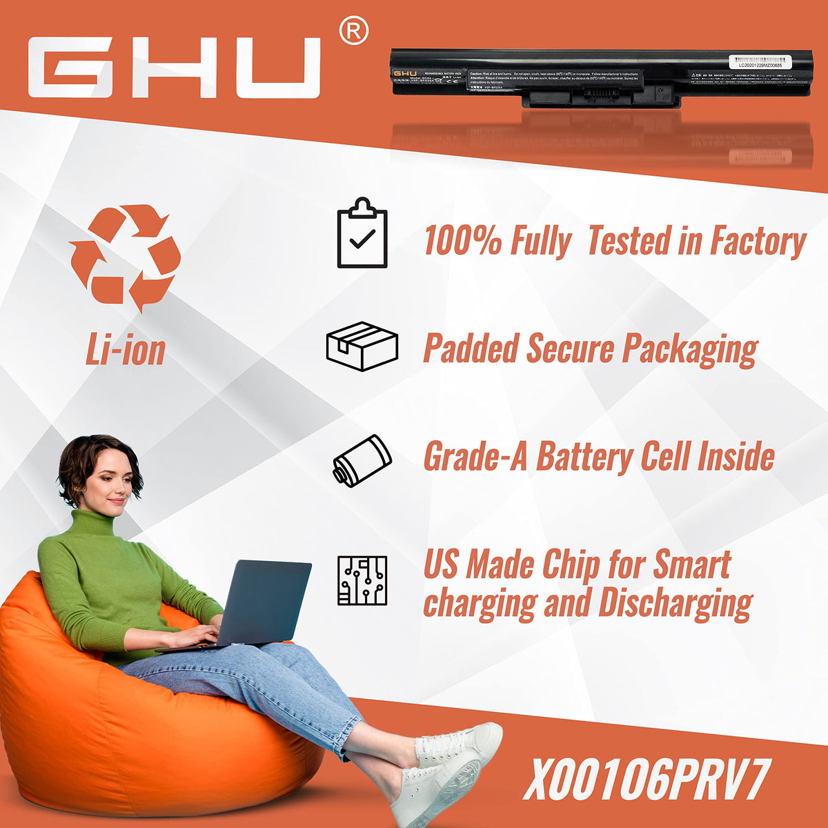 GHU VGP-BPS35 compatible models label helps verify fit.