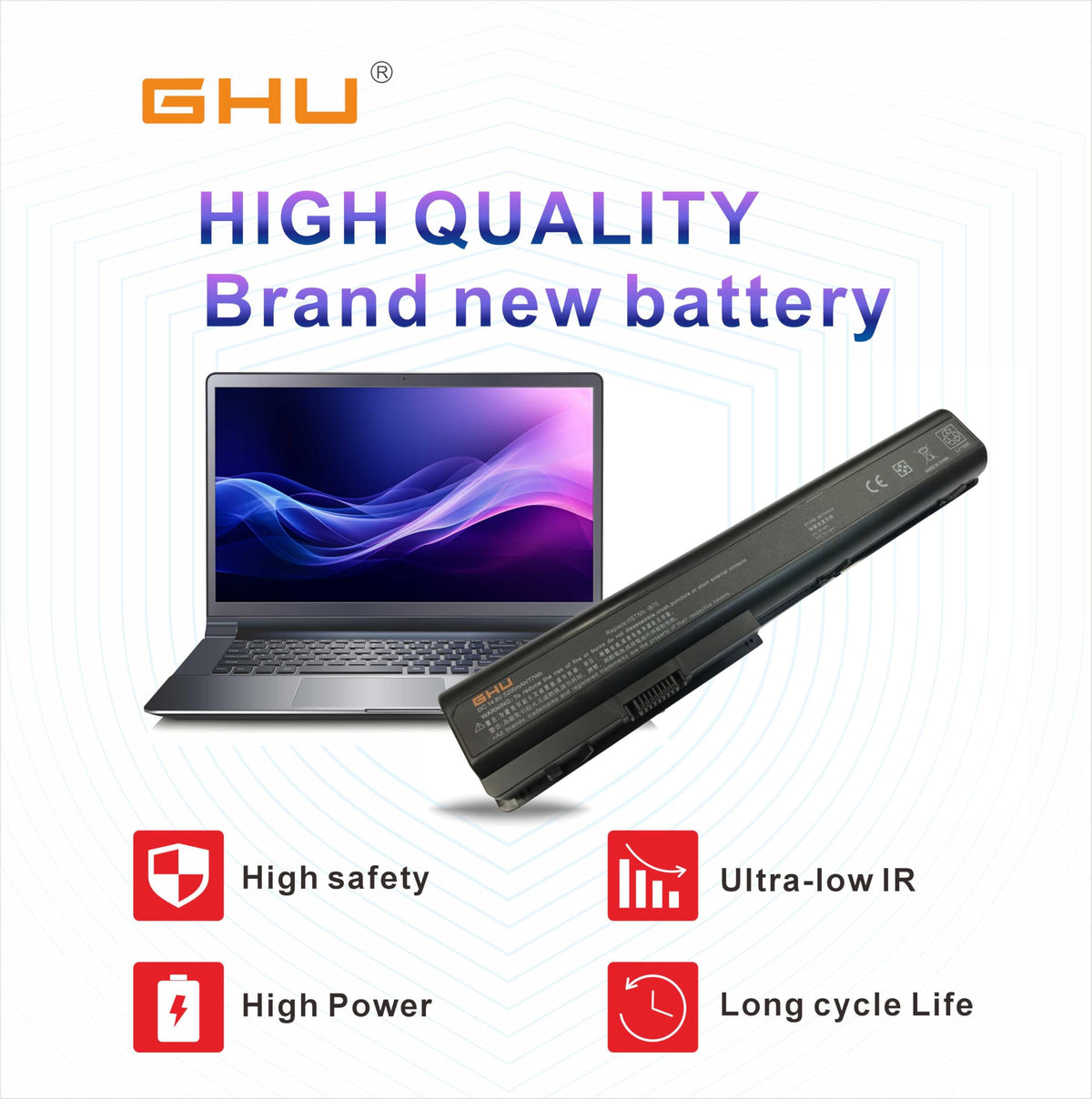 GHU battery charging port and LED indicator for visible charging status
