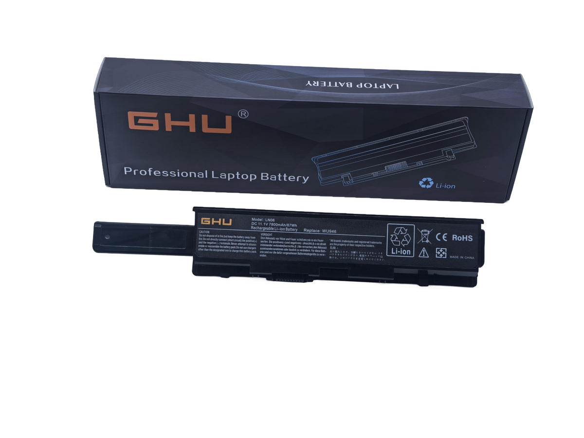 GHU front view of replacement battery for Dell Studio showing fit and design benefits