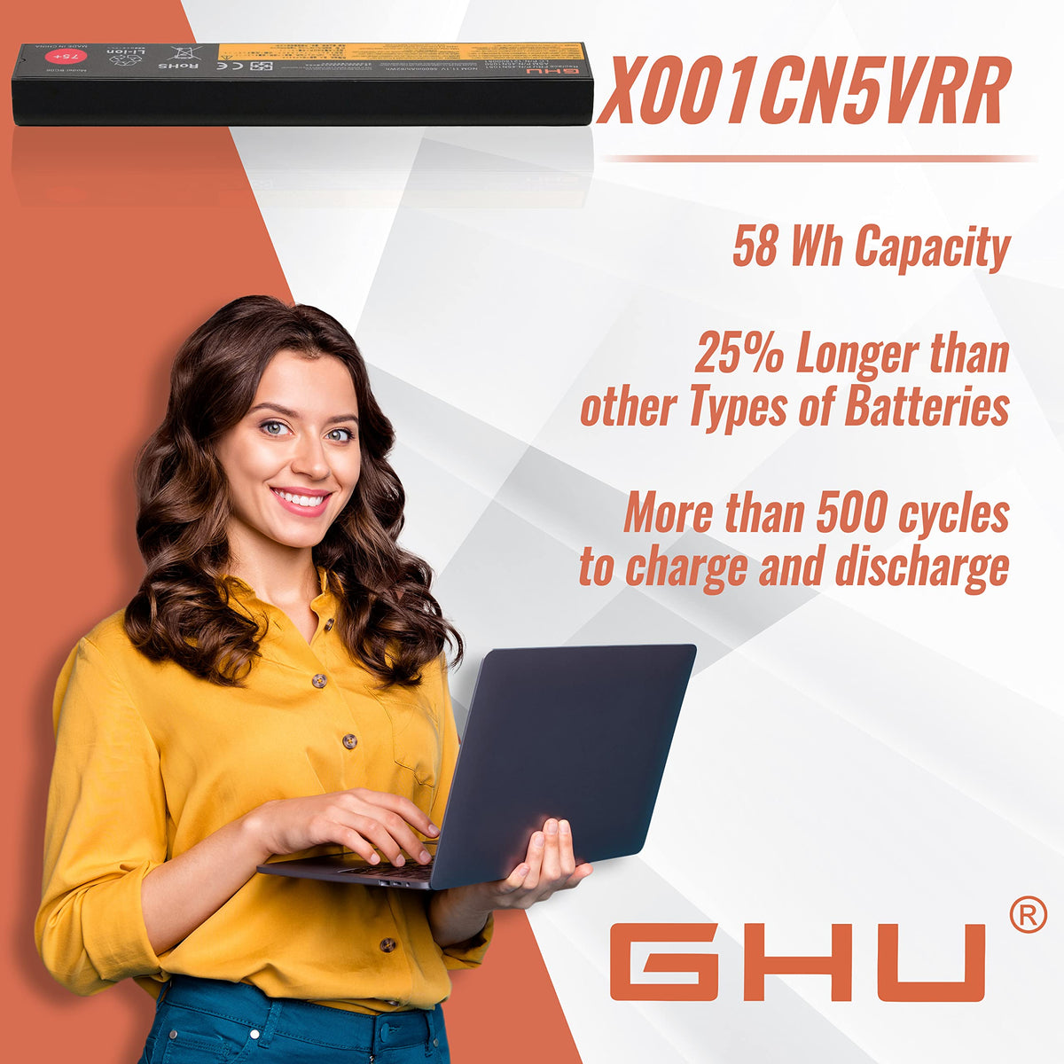 GHU battery installed in a laptop demonstrating quick installation and immediate power