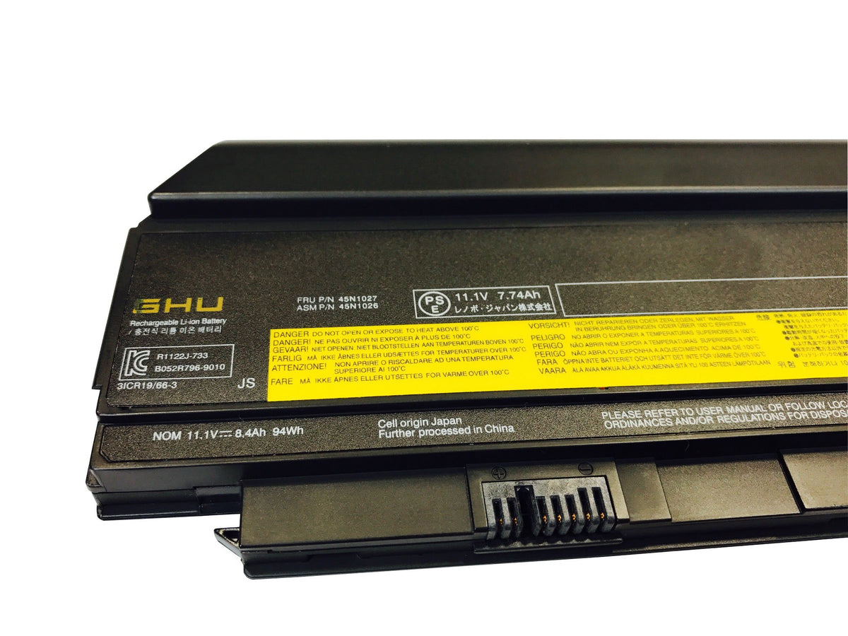 GHU battery installed in Lenovo X230 demonstrating seamless fit and reliable power