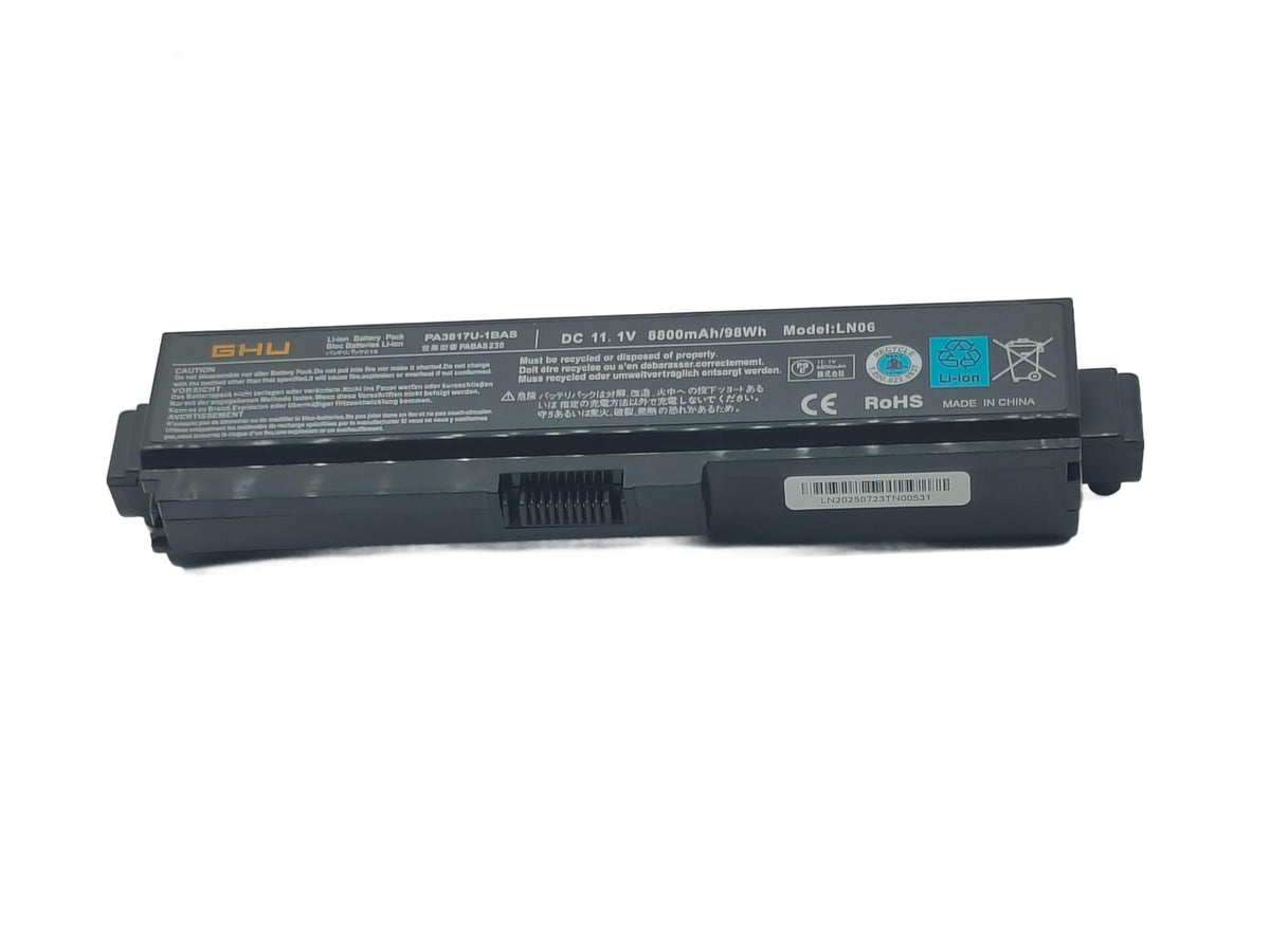 GHU battery installed in Toshiba Satellite bay, demonstrates easy direct replacement