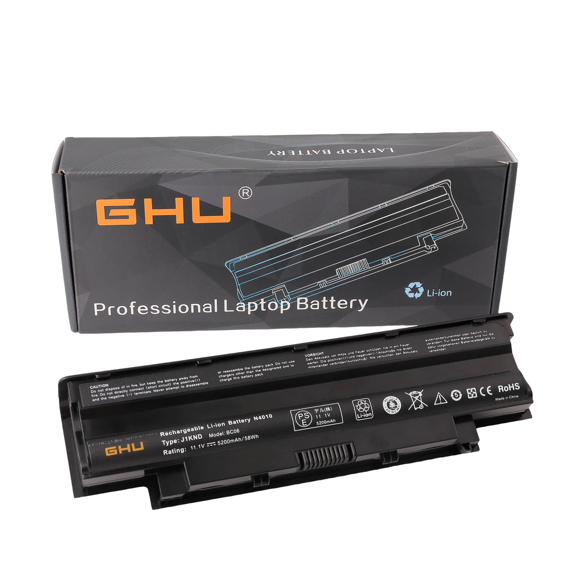 GHU J1KND battery for Dell Inspiron N3010 extends run time and reliability