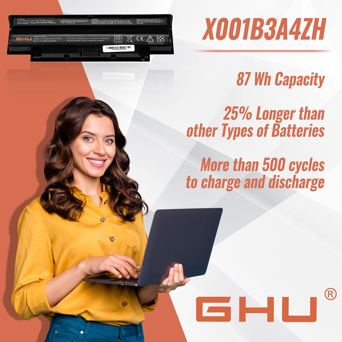 GHU battery next to ruler showing size and scale for confirming physical fit