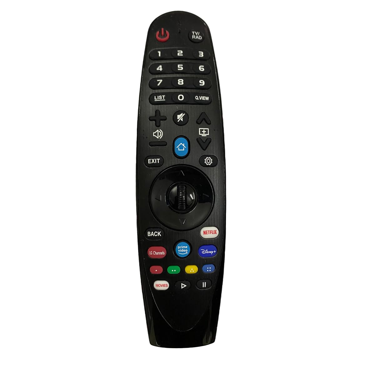 GHUST replacement LG remote, front view, easy-to-use navigation.