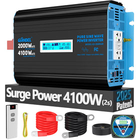 Giandel inverter front view in a compact housing for RVs and off-grid power.