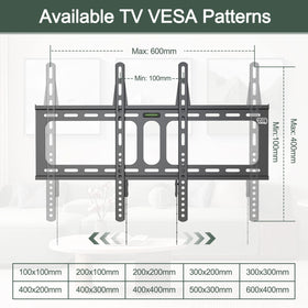 Gibbon Mounts comparison of 32" to 70" TVs to show supported sizes and scale