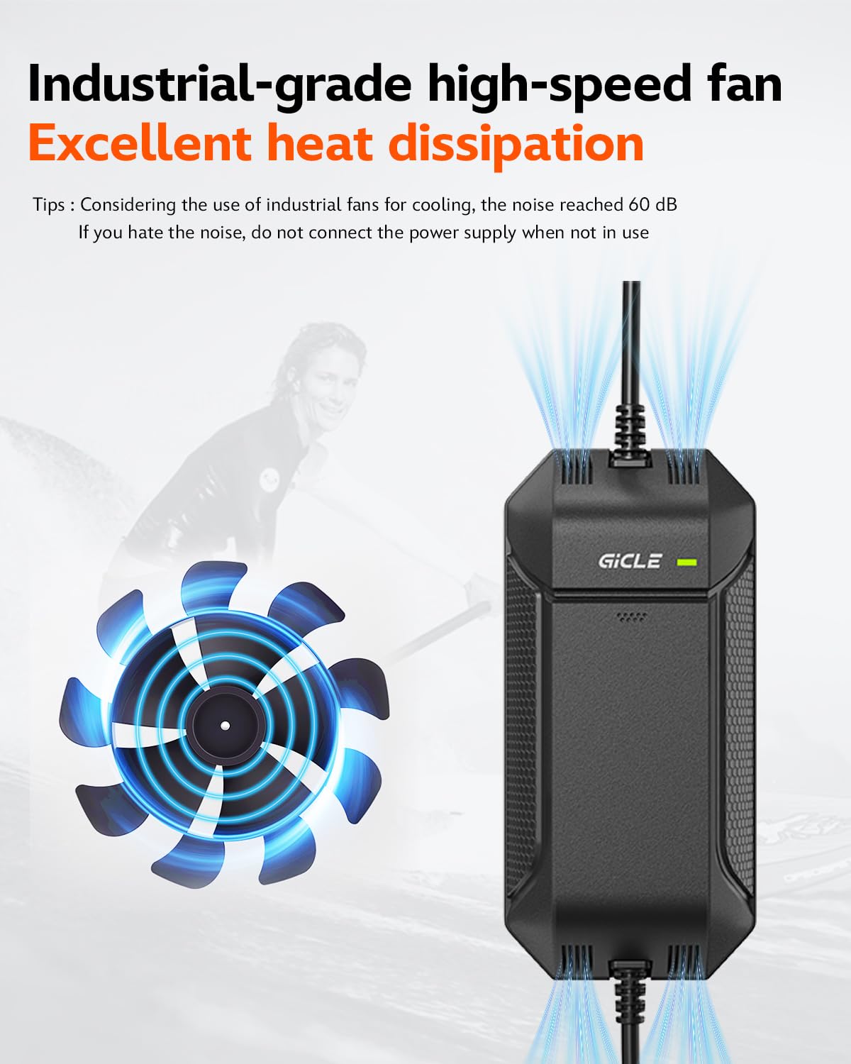 Gicle cigarette-lighter-adapter enables quick device setup.