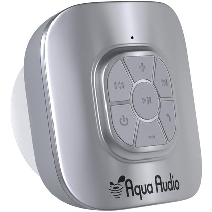 Gideon shower speaker with suction cup for secure shower placement and hands-free use.