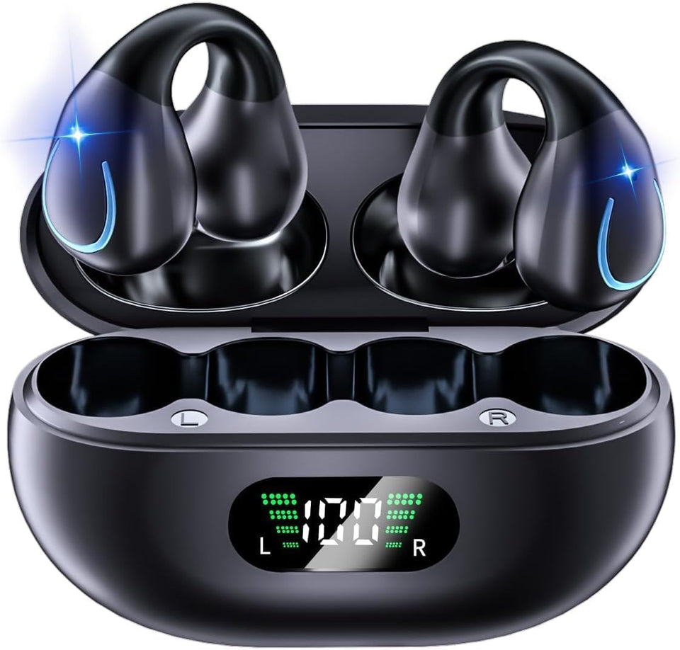 gidosha front view of charging case and earbuds showing travel-ready convenience