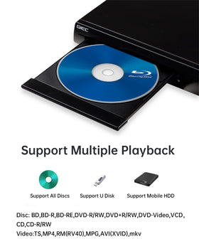 GIEC Blu Ray Player outputs 1080p for sharp, lifelike images.